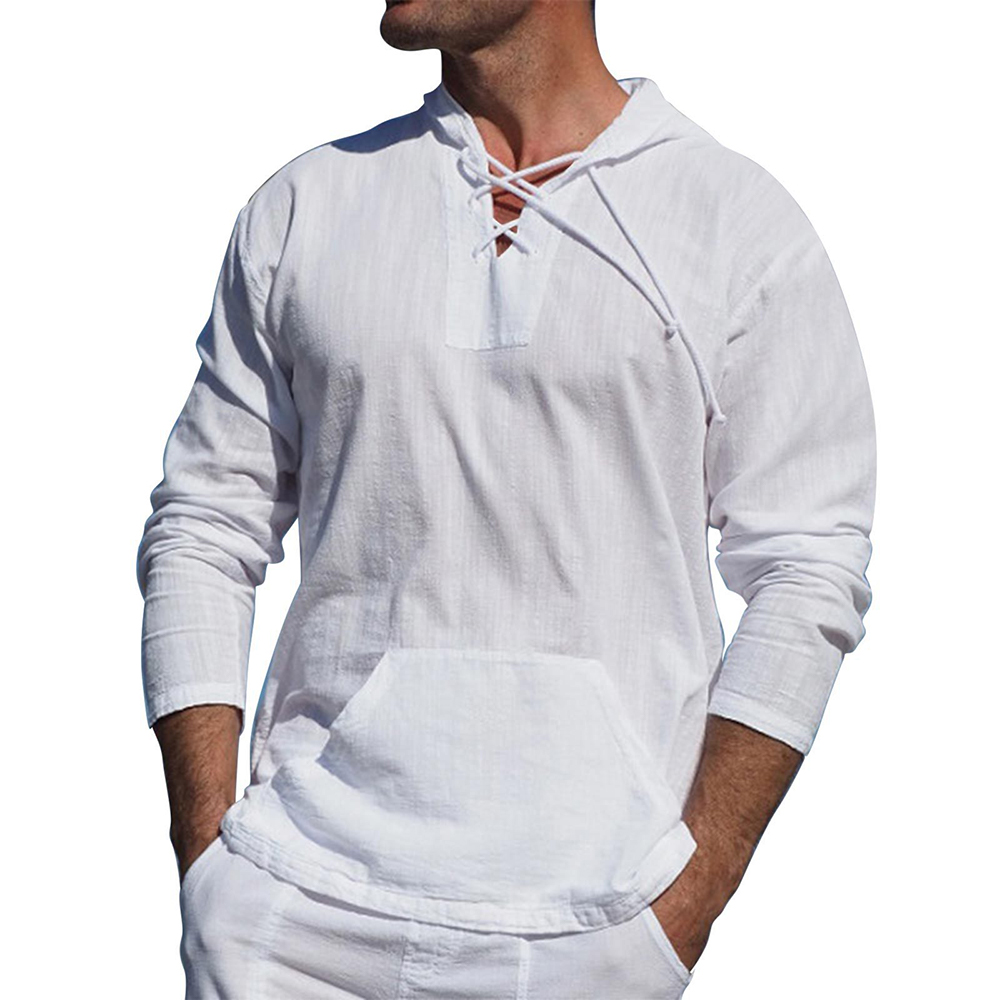 Pull à Capuche et Col Lacé pour Homme - Image 2
