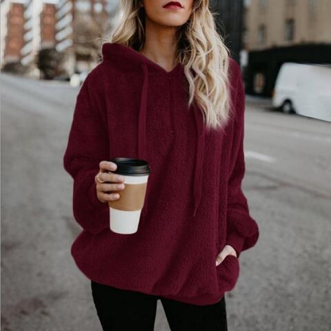 Veste Pull-Over Femme à Capuche en Molleton - Image 7