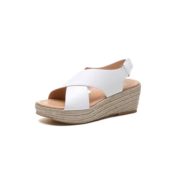 Sandales compensées espadrilles croisées pour femmes - Image 6
