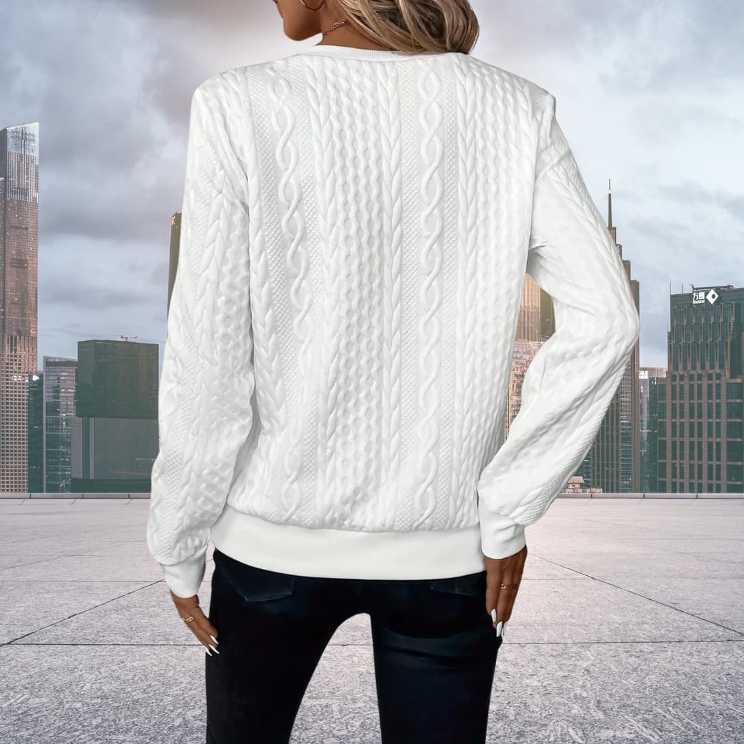 Pull Femme Zippé Tricot Câble - Image 6