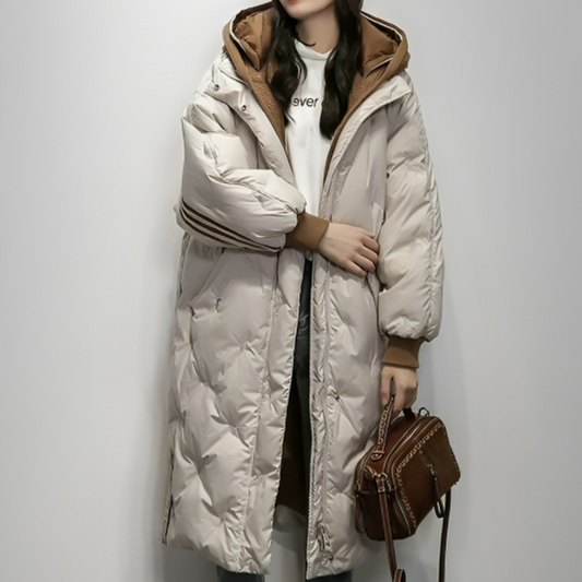 Manteau Long Rembourré à Capuche pour Femme - Image 1