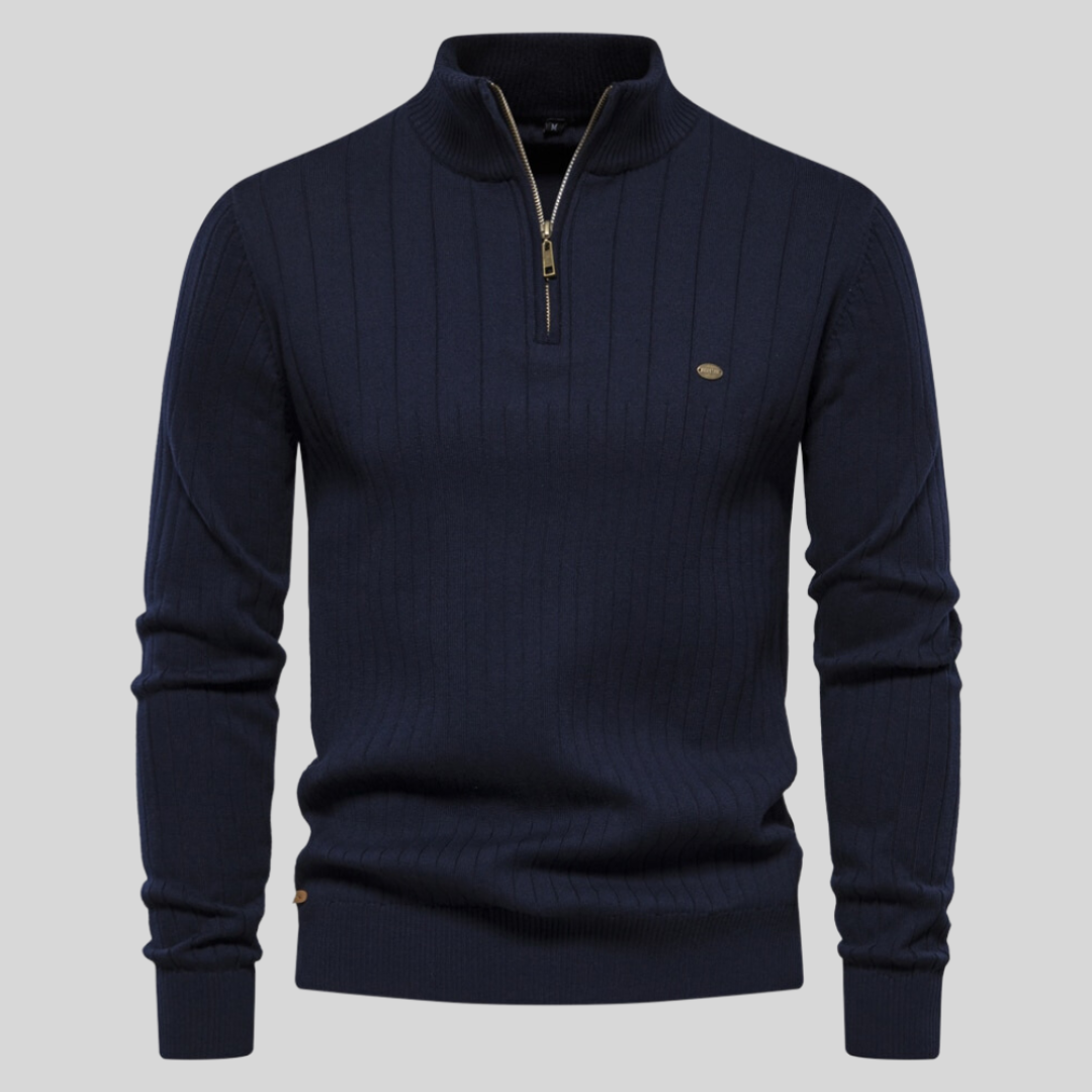 Pull Homme Col Montant Zippé 1/4 - Image 10