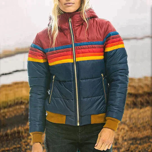 Veste à Capuche Rayée pour Femme - Image 1