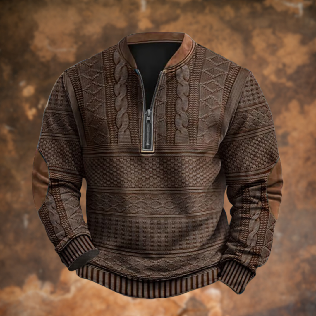 Pull en Tricot Homme à Col Zippé Court - Image 4