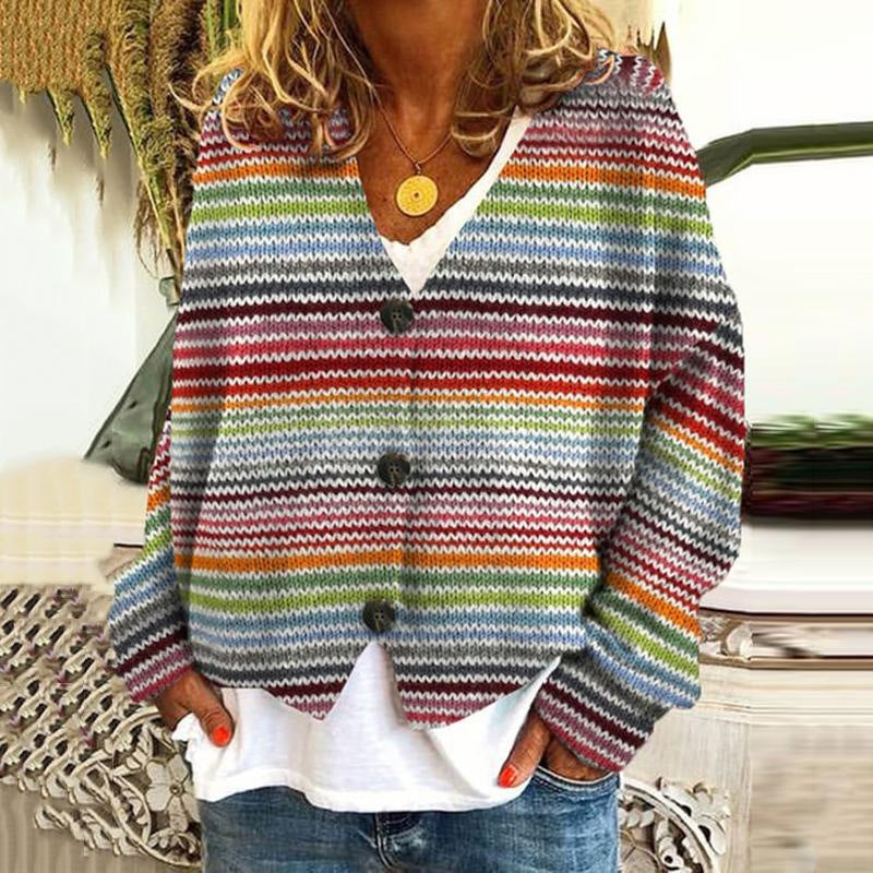 Pull en Tricot Rayé pour Femme - Image 2