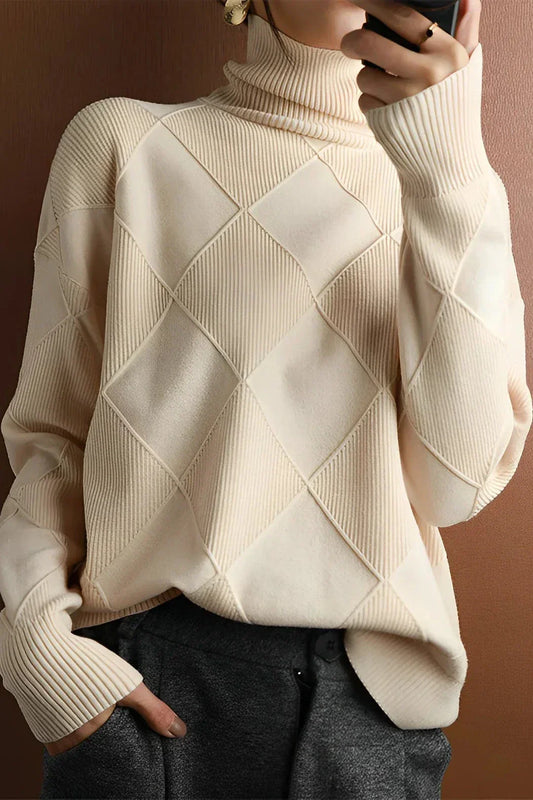 Pull Femme Tricot Motif Losanges - Image 1