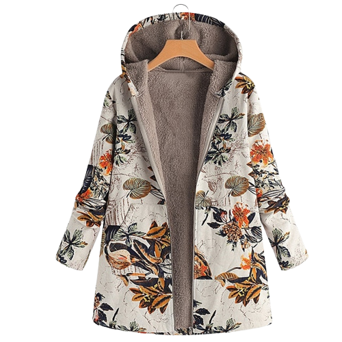 Veste Longue à Capuche Florale pour Femme - Image 6