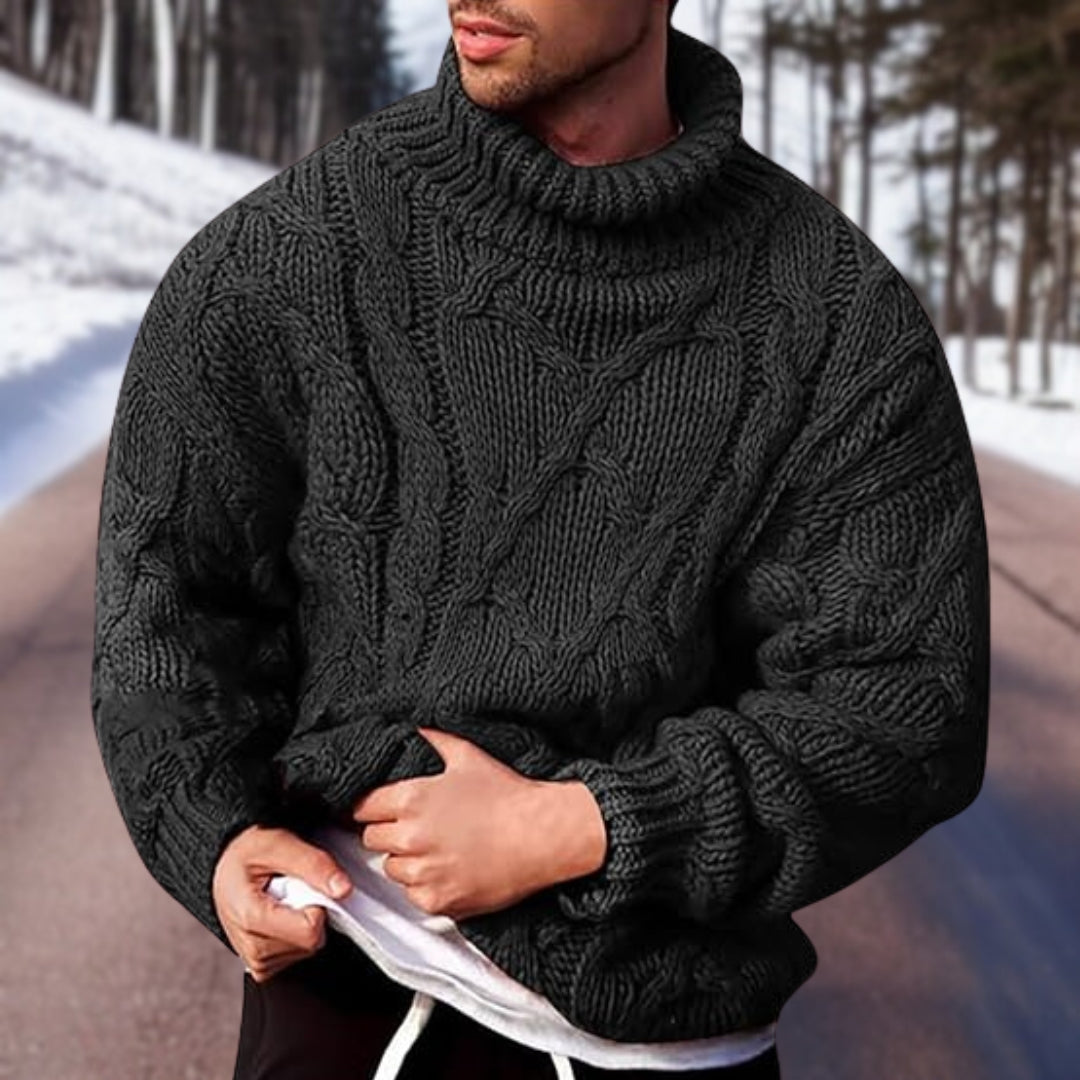 Pull en maille torsadée pour homme - Image 1