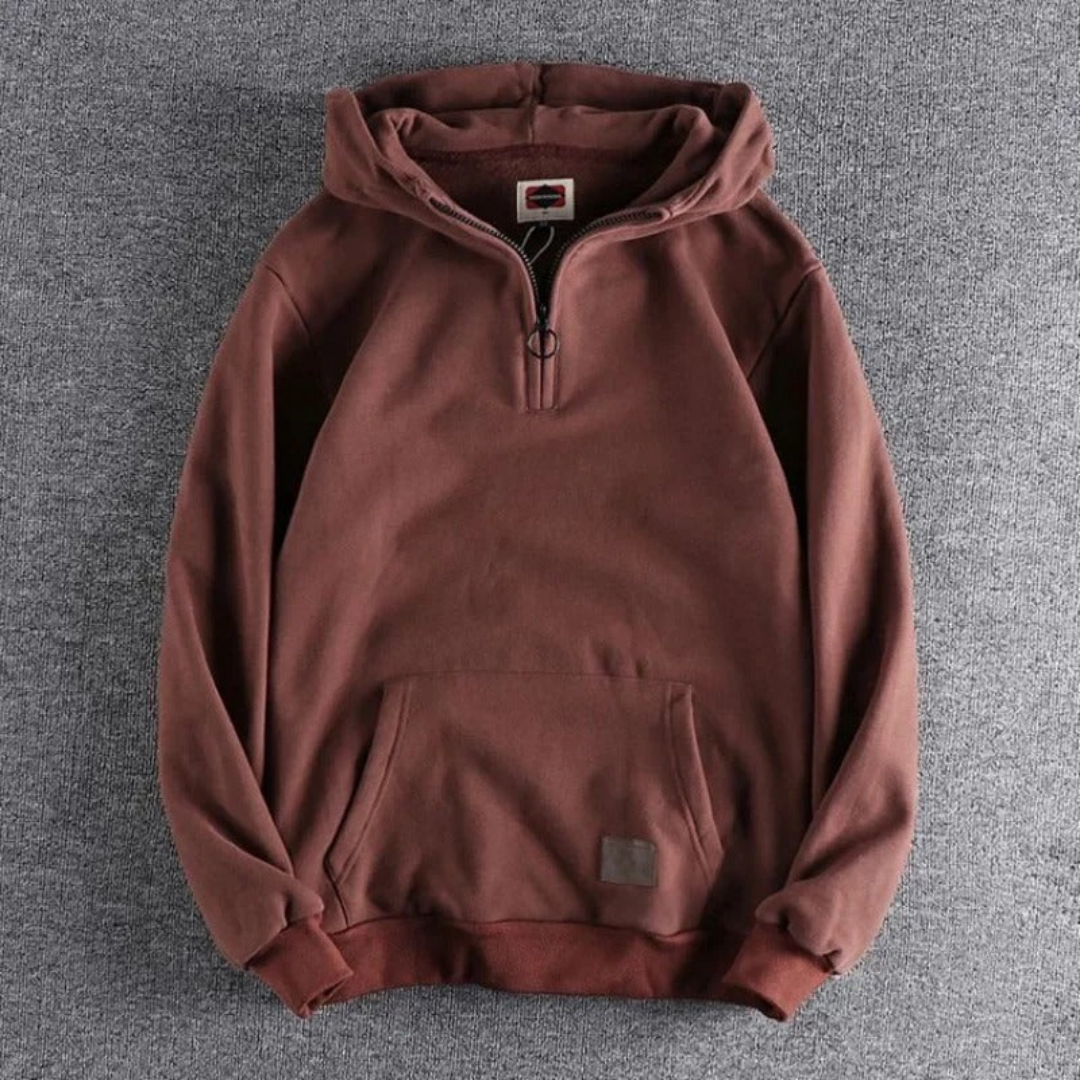 Sweat à capuche homme demi-zip - Image 3