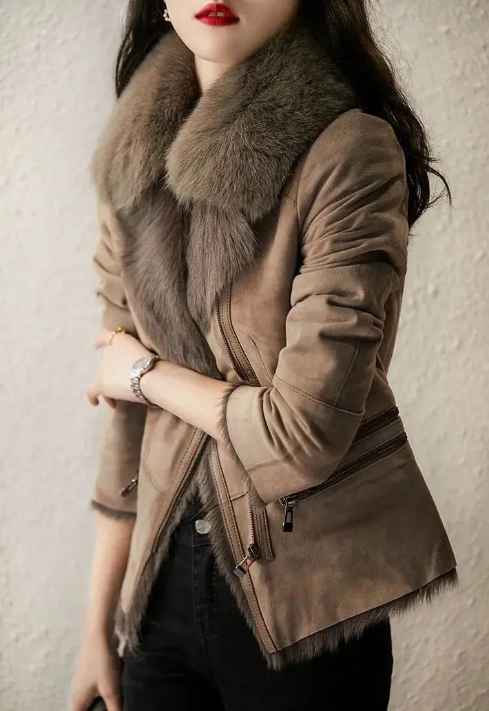 Veste Femme à Col en Fourrure - Image 3
