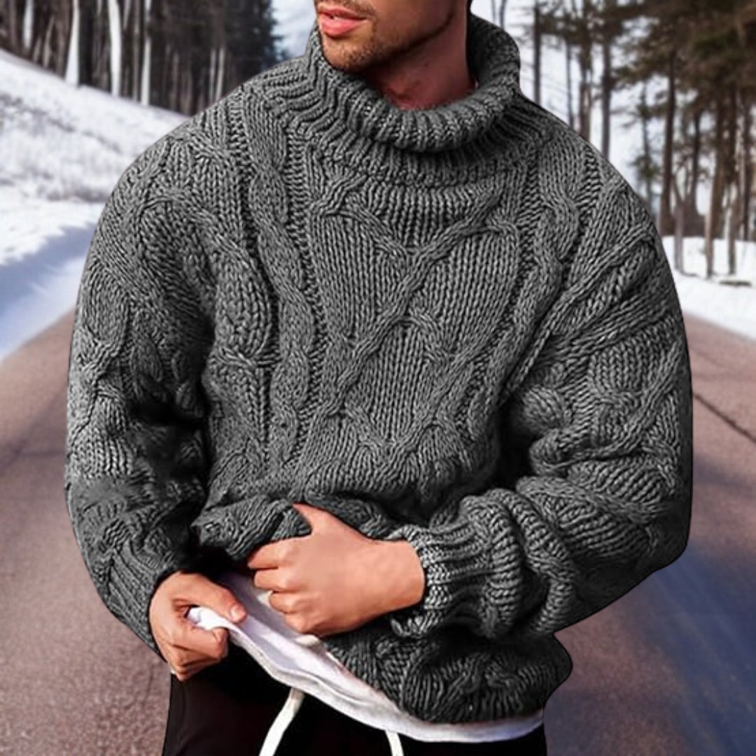Pull en maille torsadée pour homme - Image 2