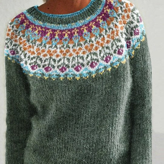 Pull ras du cou Femme motif Fair Isle - Image 2