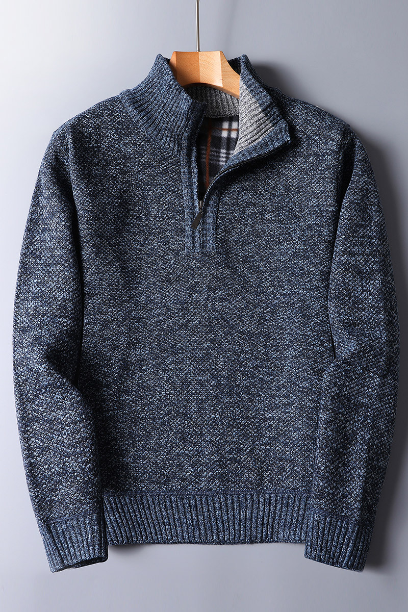 Pull Homme Maille Côtelée à Col Zippé - Image 5