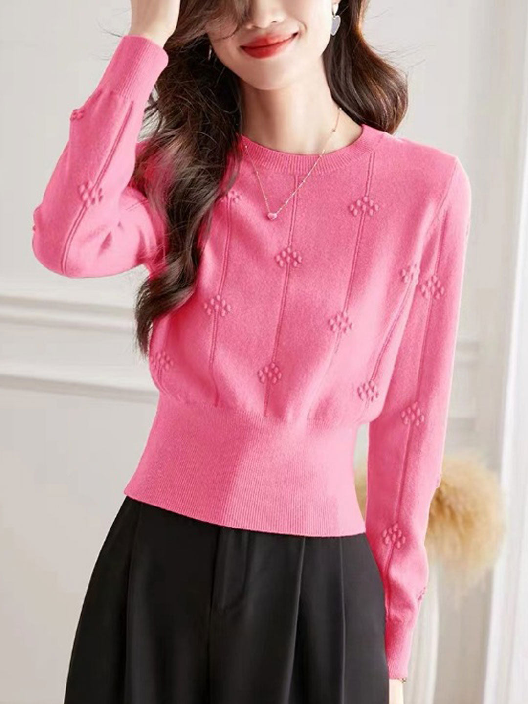 Pull ajusté à col rond pour femme - Image 3