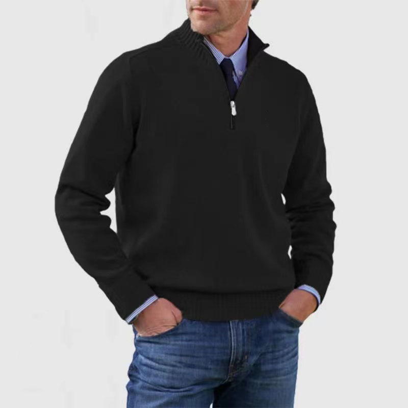 Pull Homme Maille Côtelée à Fermeture Éclair 1/4 - Image 3