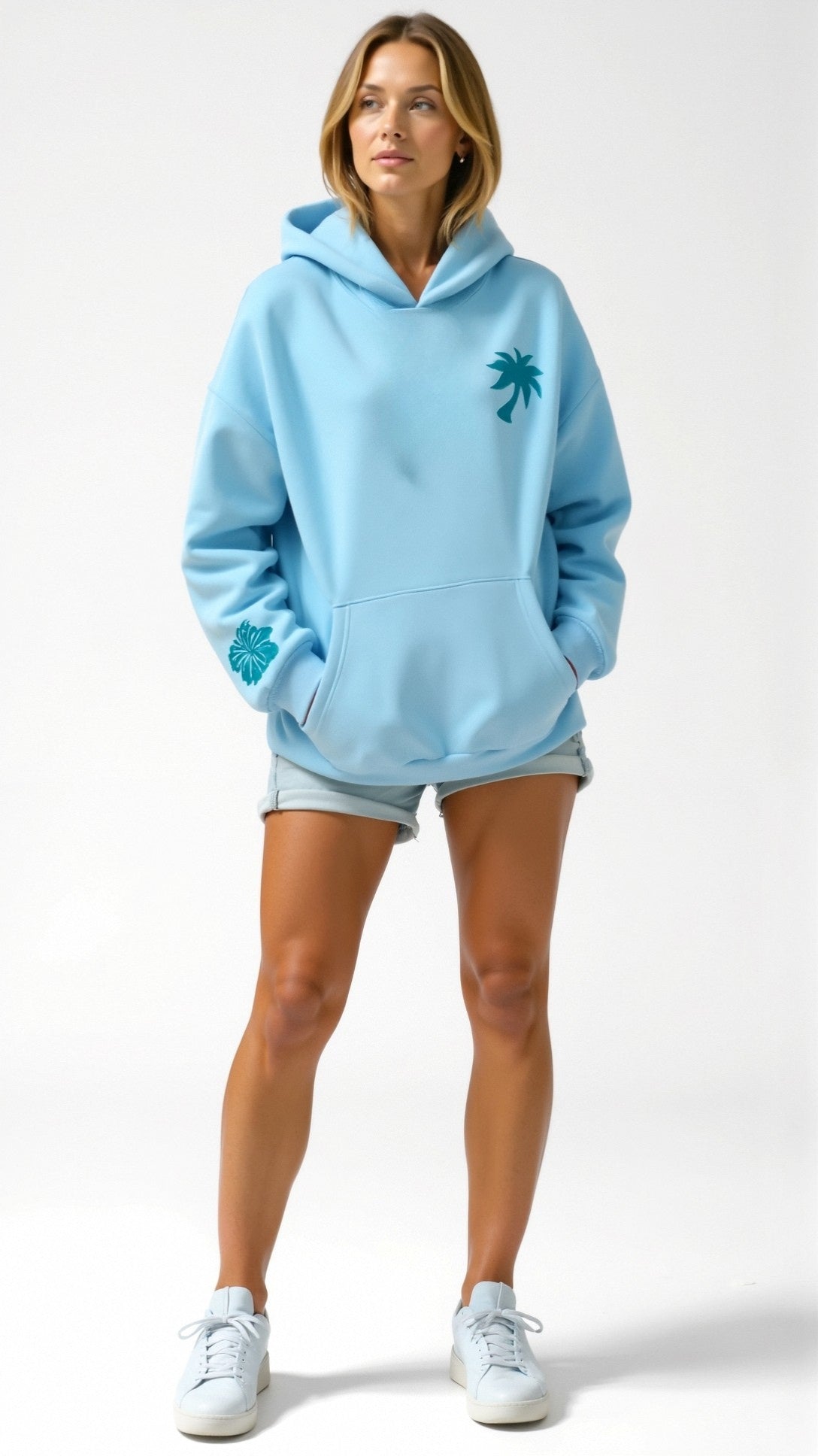 Sweat à Capuche Graphique Oversize Femme - Image 1