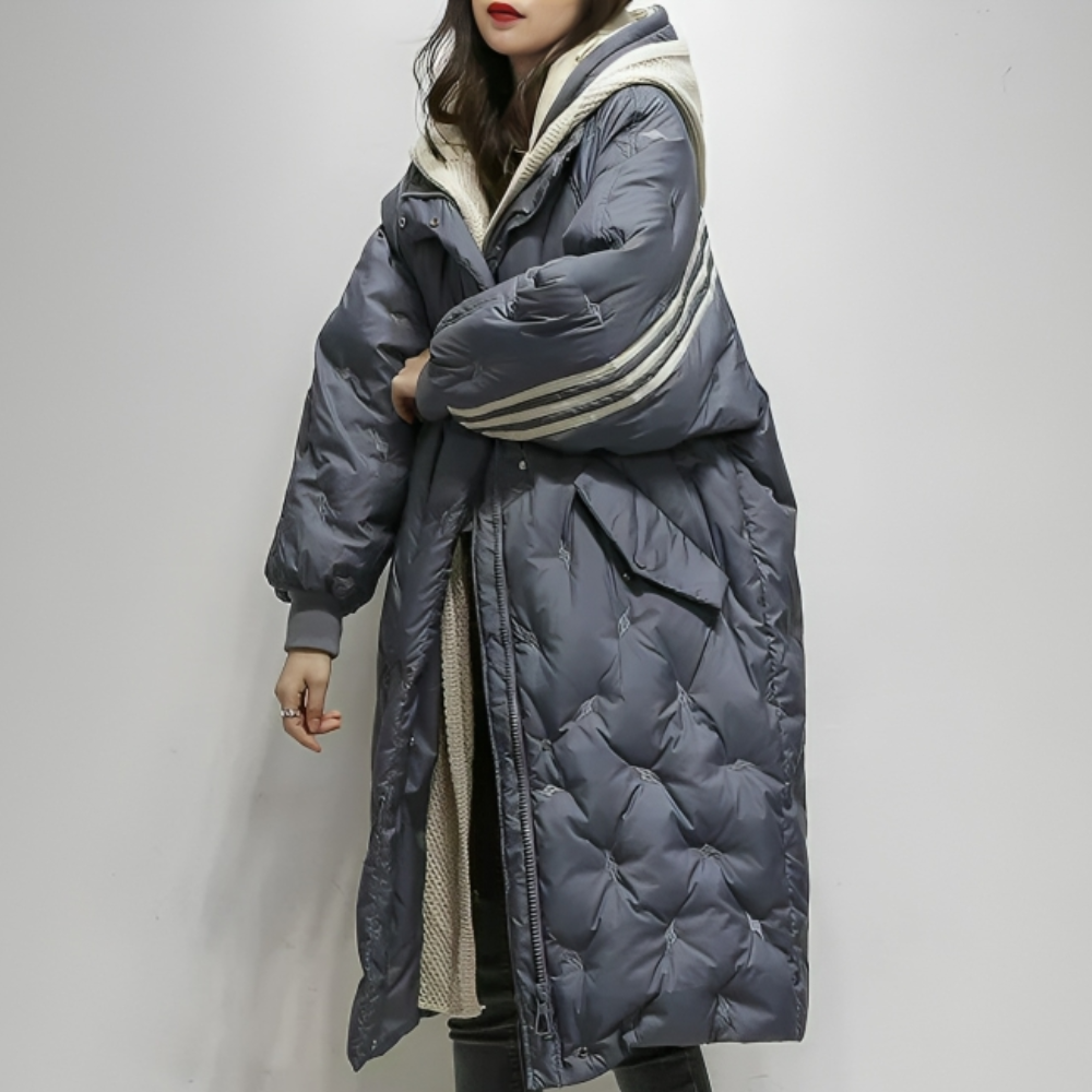 Manteau Long Rembourré à Capuche pour Femme - Image 3