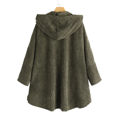Veste en velours côtelé à capuche pour femme - Image 2