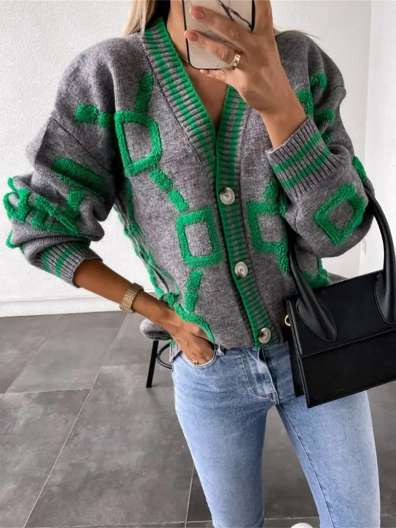 Pull Femme Boutonné Col en V - Image 7