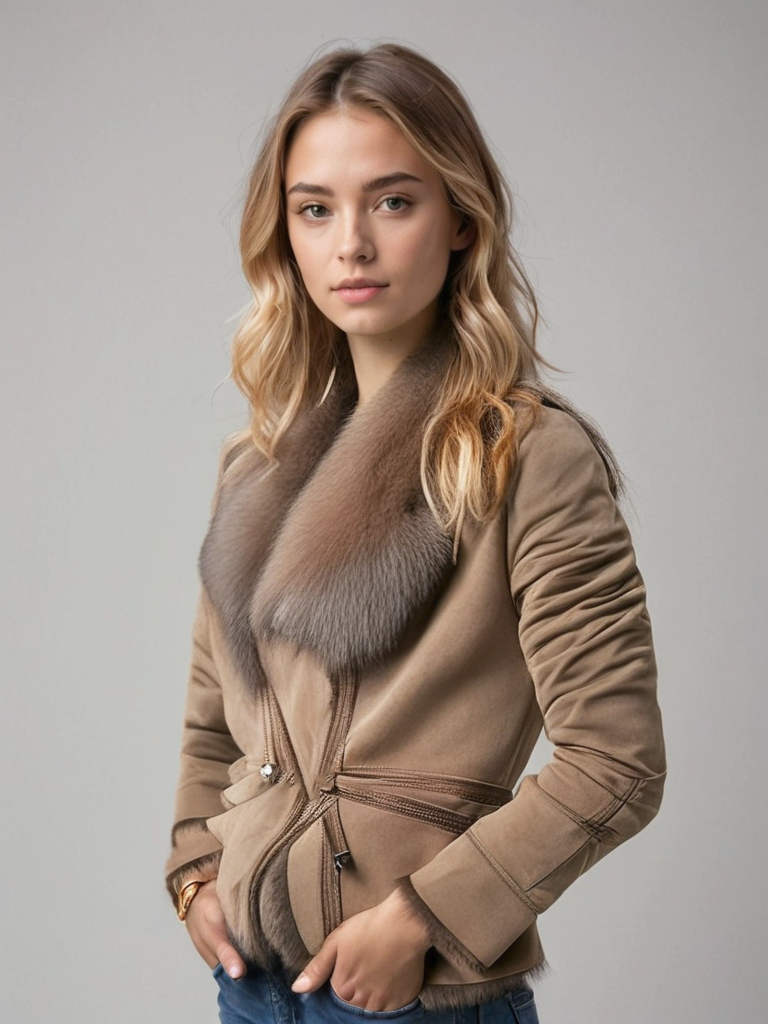 Veste Femme à Col en Fourrure - Image 7
