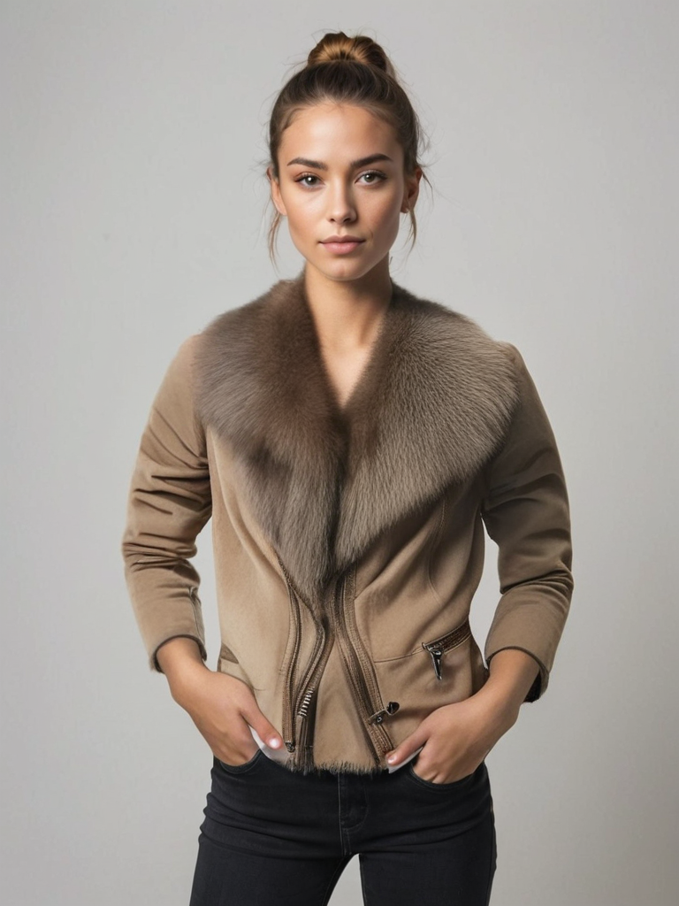 Veste Femme à Col en Fourrure - Image 8