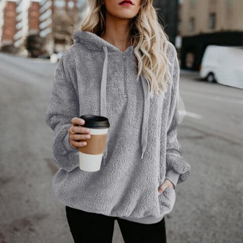 Veste Pull-Over Femme à Capuche en Molleton - Image 5