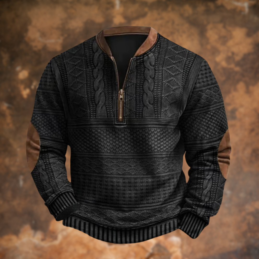 Pull en Tricot Homme à Col Zippé Court - Image 2
