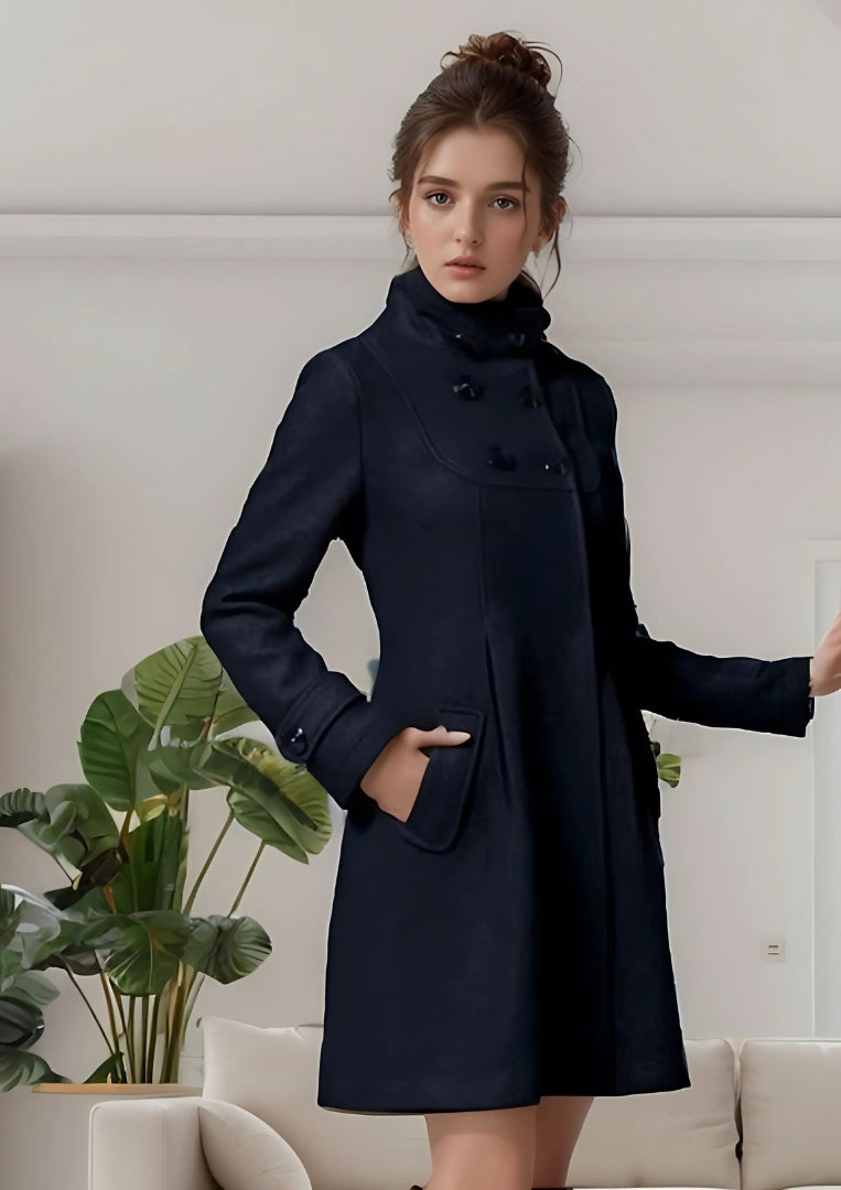 Manteau croisé à capuche pour femme - Image 5