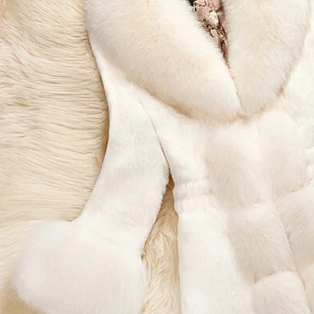 Manteau Long Femme Col en Fausse Fourrure - Image 4