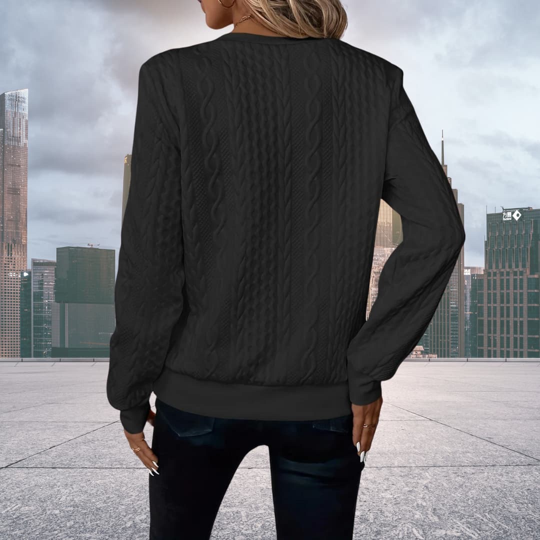 Pull Femme Zippé Tricot Câble - Image 8