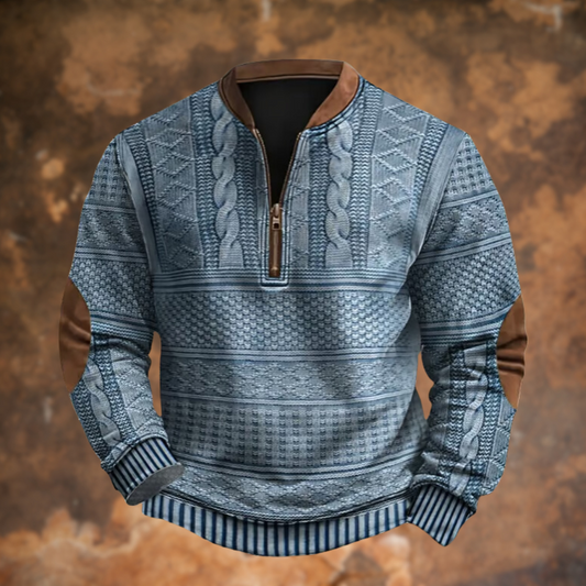 Pull en Tricot Homme à Col Zippé Court - Image 1