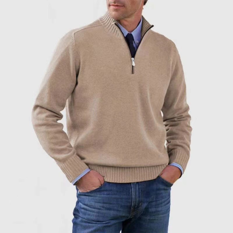Pull Homme Maille Côtelée à Fermeture Éclair 1/4 - Image 7