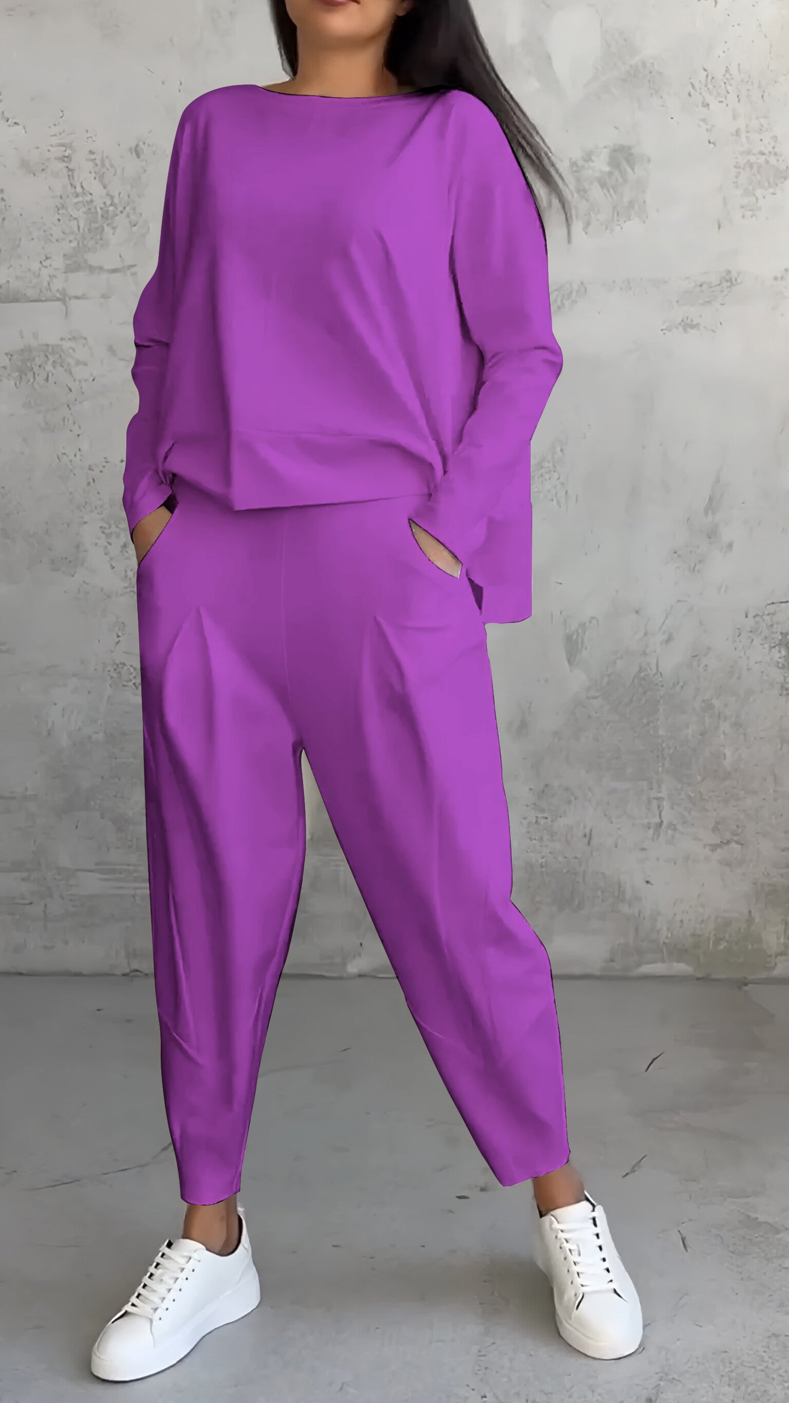 Pantalon Femme Entrejambe Bas Jambe Large - Image 11