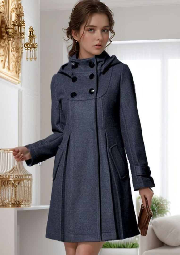 Manteau croisé à capuche pour femme - Image 6