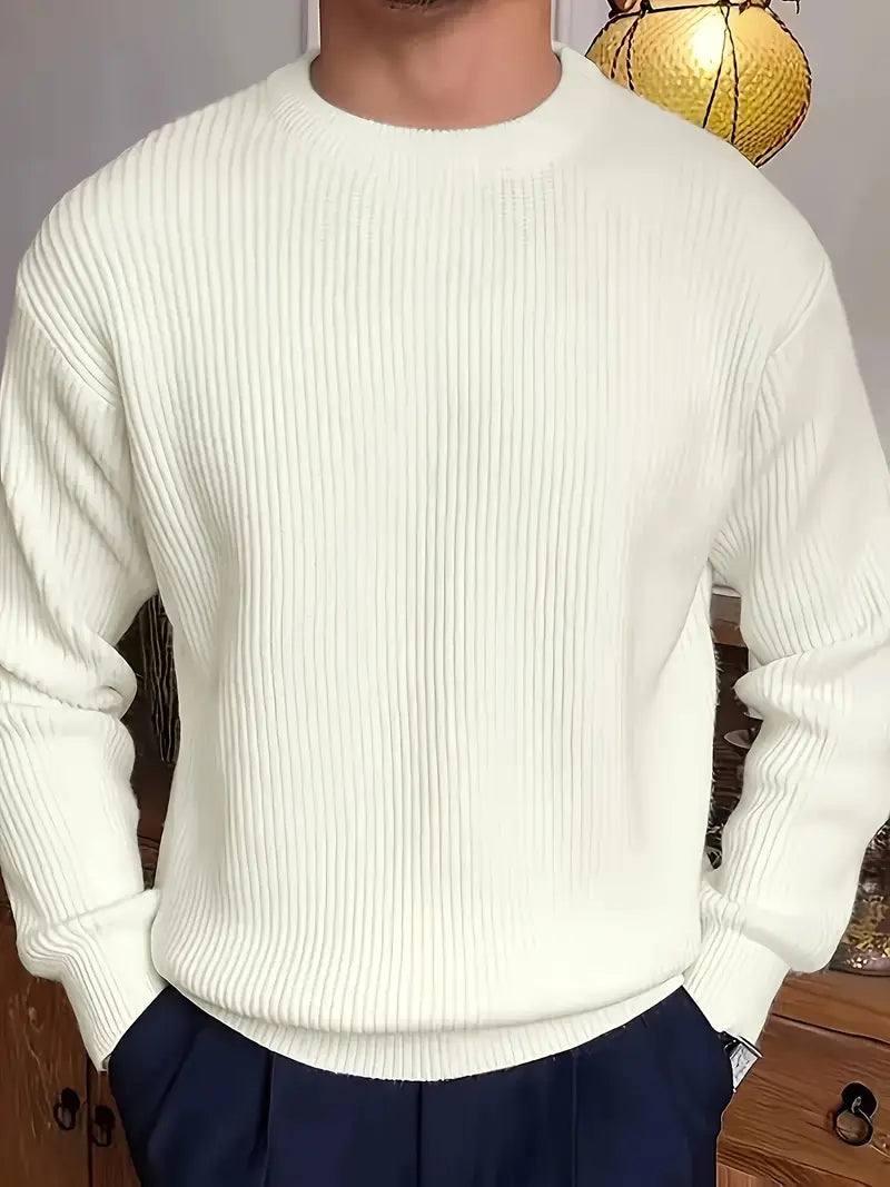 Pull Homme Col Rond Côtelé - Image 5