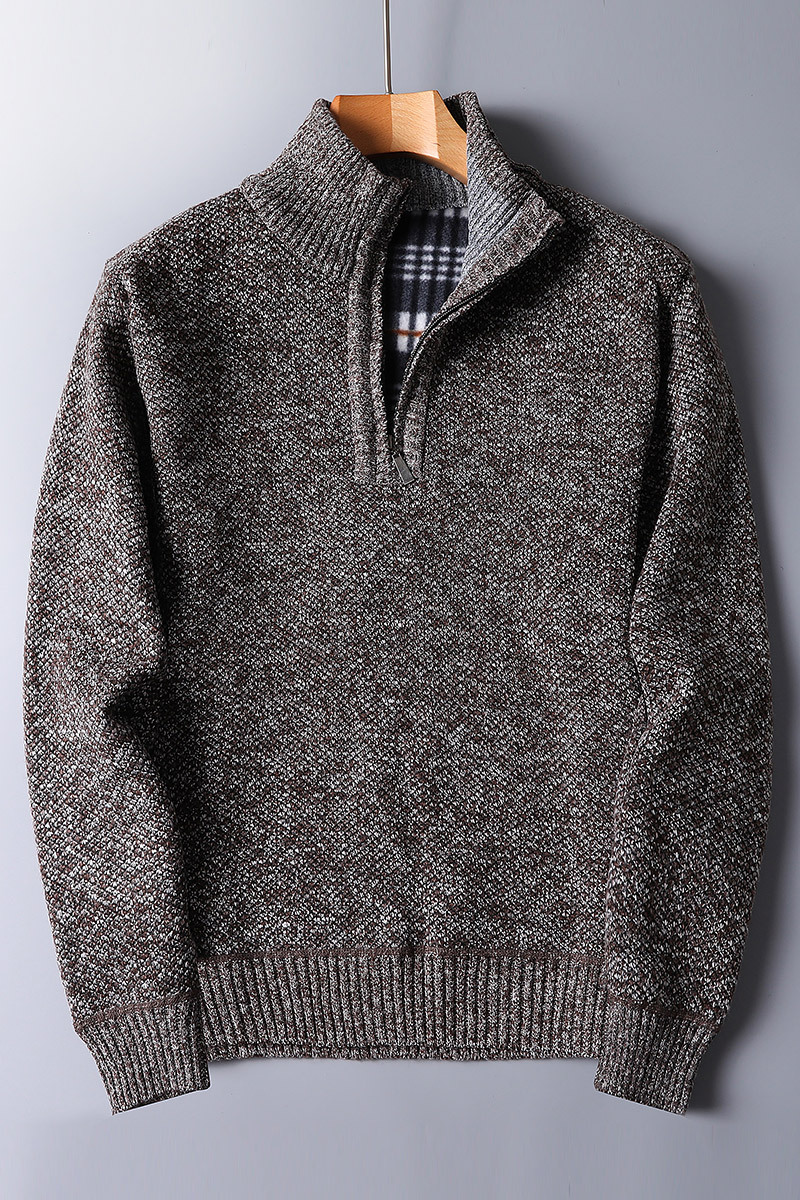 Pull Homme Maille Côtelée à Col Zippé - Image 3