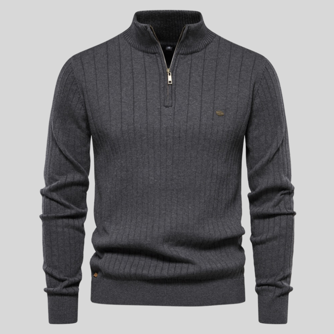 Pull Homme Col Montant Zippé 1/4 - Image 7