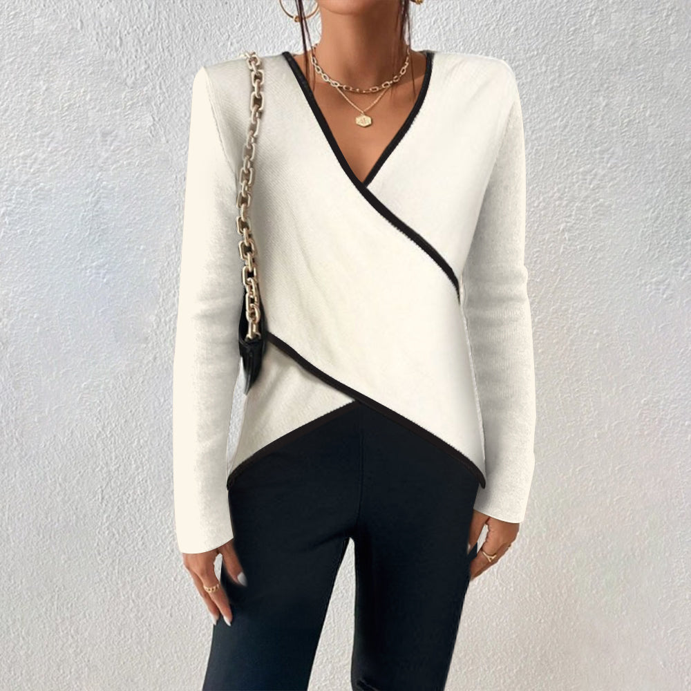 Pull Cache-Cœur à Manches Longues pour Femme - Image 1