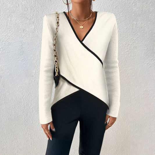 Pull Cache-Cœur à Manches Longues pour Femme - Image 1