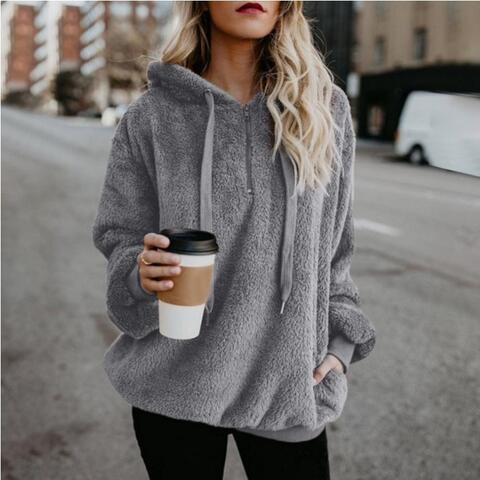 Veste Pull-Over Femme à Capuche en Molleton - Image 6