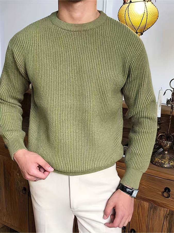 Pull Homme Col Rond Côtelé - Image 8