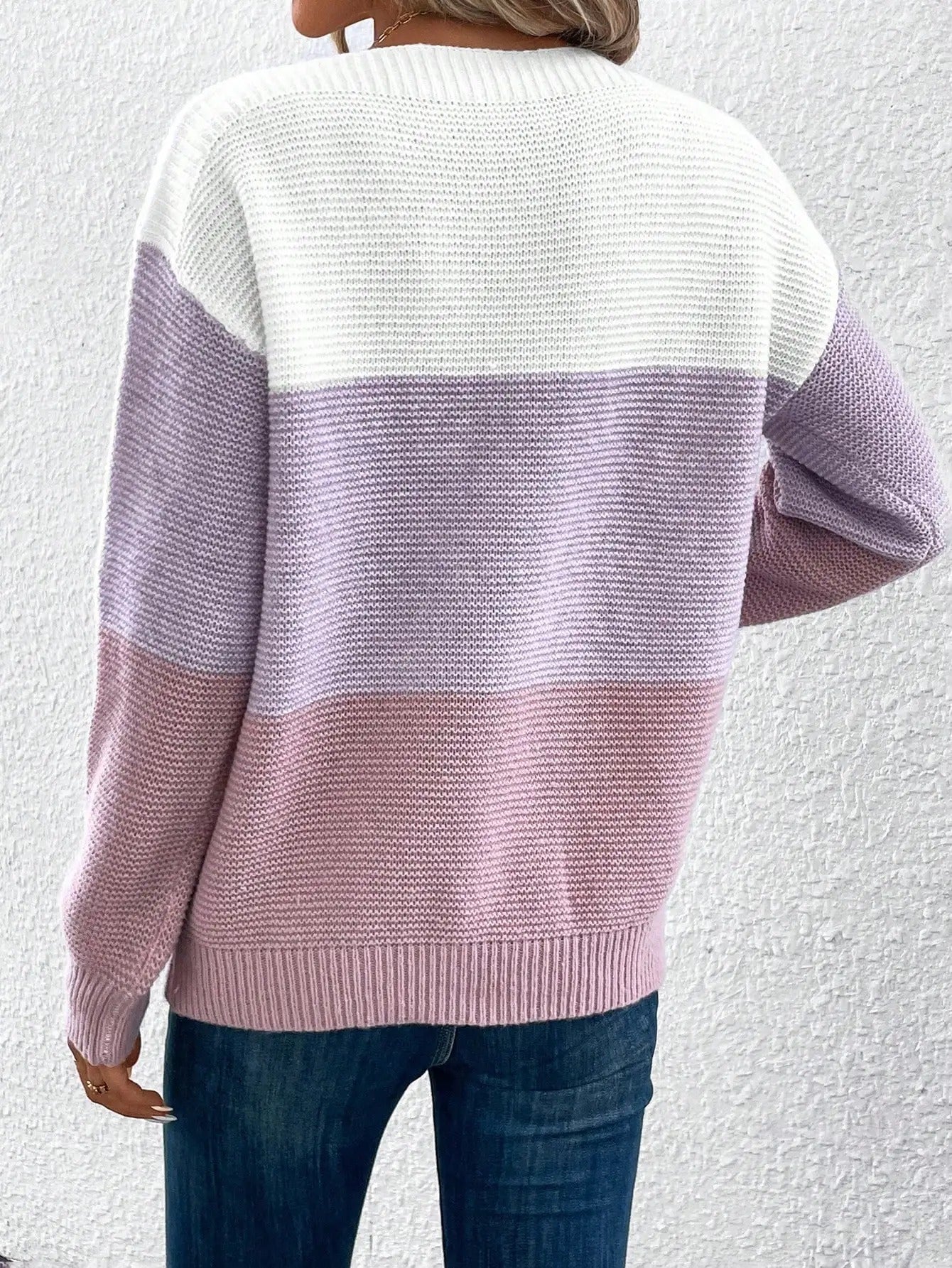 Pull Femme Manches Longues Color Block - Image 5