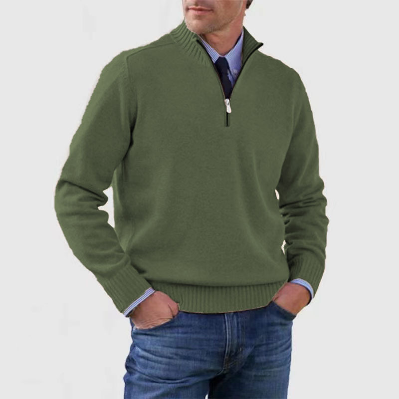 Pull Homme Maille Côtelée à Fermeture Éclair 1/4 - Image 10