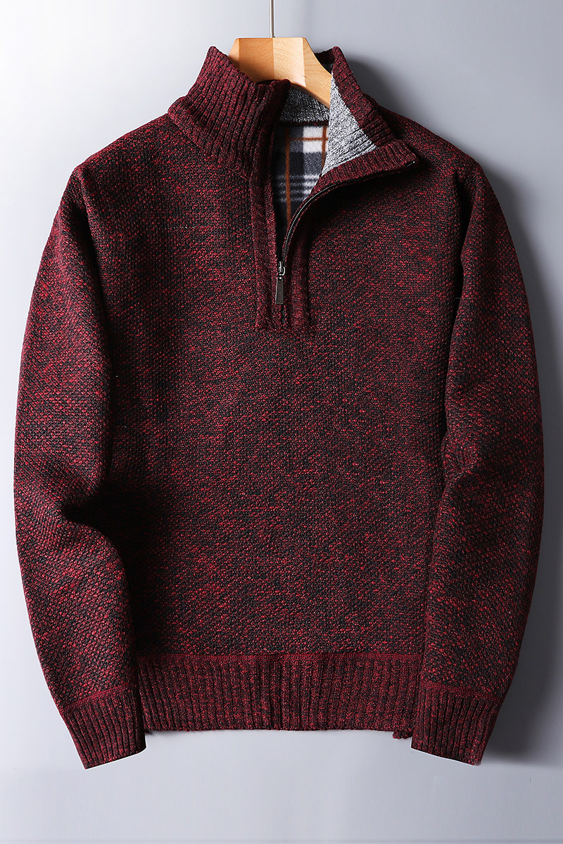 Pull Homme Maille Côtelée à Col Zippé - Image 2