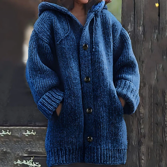 Cardigan Long à Capuche pour Femme - Image 1