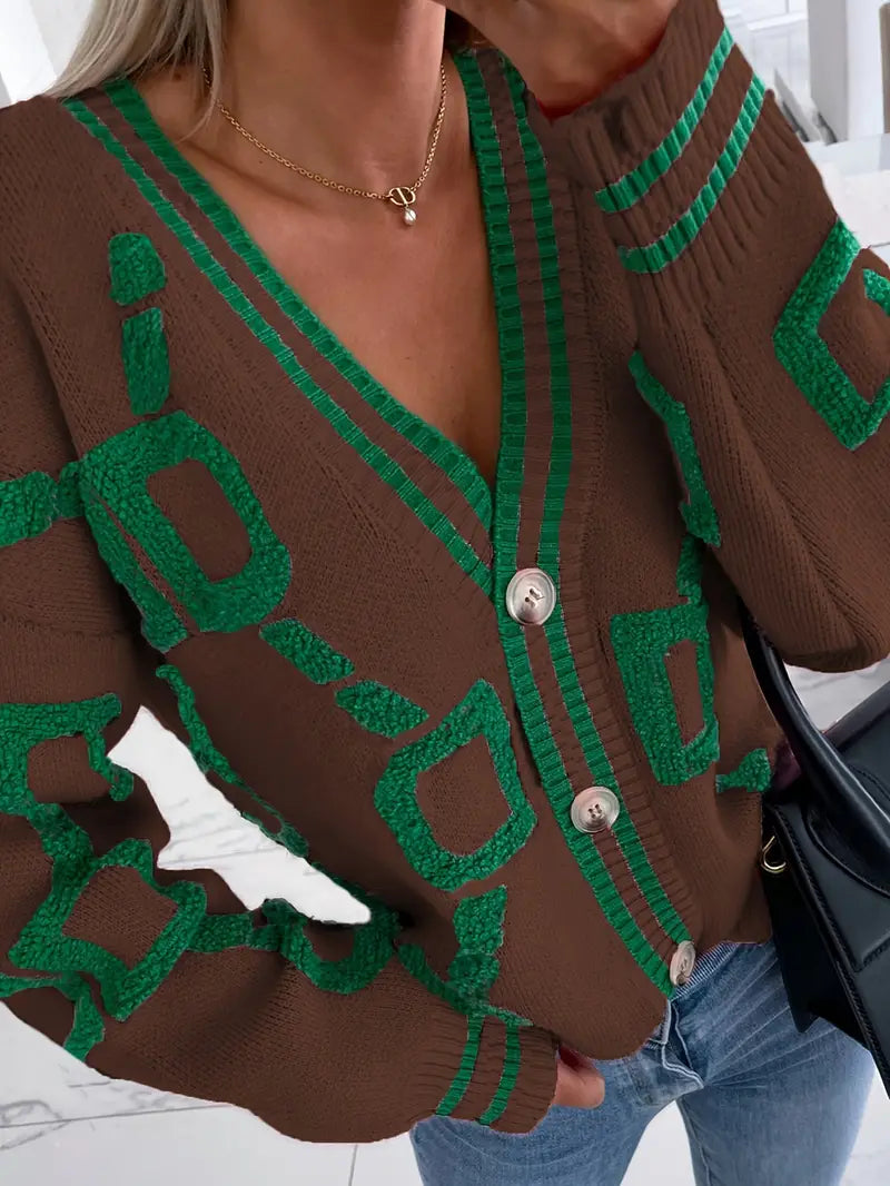 Pull Femme Boutonné Col en V - Image 3