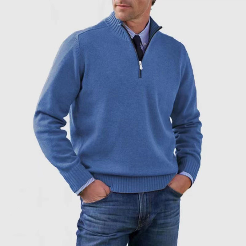 Pull Homme Maille Côtelée à Fermeture Éclair 1/4 - Image 6