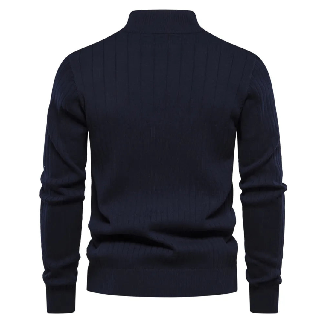 Pull Homme Col Montant Zippé 1/4 - Image 2