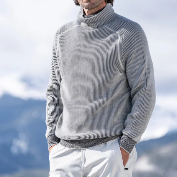 Pull à col roulé côtelé pour homme - Image 1