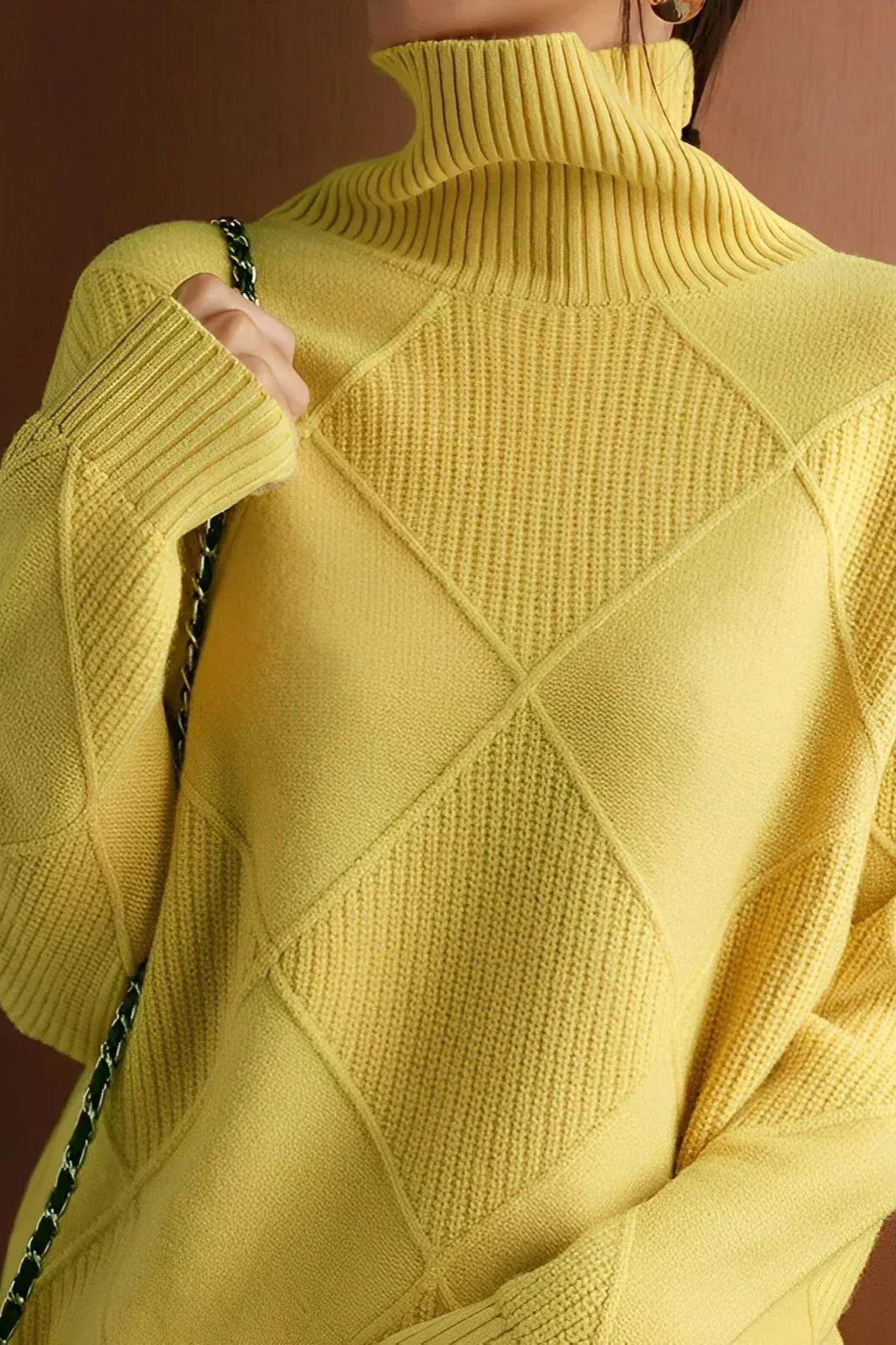 Pull Femme Tricot Motif Losanges - Image 5